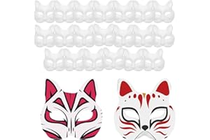 Hiflora 20Pcs Cat Mask - Eco-Friendly & Durable | Therian Mask Ideal for DIY Craft, Parties, and Festivals