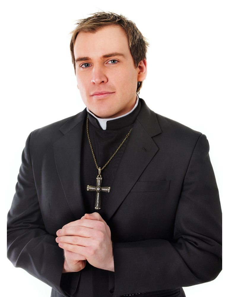 Black Priest Shirt Front with Collar Disguise Kit - Stylish Design, Perfect for Nuns & Vicars, Uniforms, Cosplay, Halloween, Parties, & More Halloween