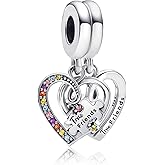 Annmors Charms for Bracelets 925 Sterling Silver Family Friends Angle Love Heart Dangle for Women Bracelet & Necklace Pendant