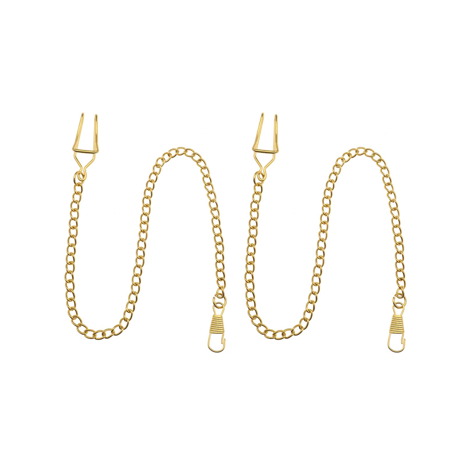 VGOL 2pcs Pocket Watch Chain with Lobster Clasps Plating 14.4 Inch Classic Metal Pocket Watch Accessories Antique Chains Pocket Watch Single Link Vest Belt Gold