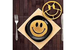 TUKE Breakfast Omelette Mold Silicone Egg Pancake Ring Shaper Cooking Tool DIY Kitchen Accessories Gadget Egg Fired Mould (Smile)