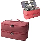Labreccos Travel Carrying Case Compatible with Shark Flexstyle SpeedStyle Hair Dryer,Double Layer Storage Bag for Airwrap Styler Hair Hot Attachment (Pink)