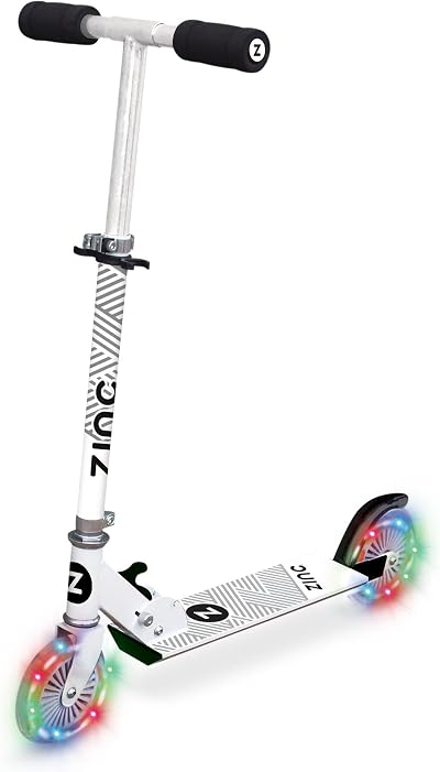 Zinc Two Wheeled Rider Kids Scooter Folding Light Up Wheels 3+ Ages