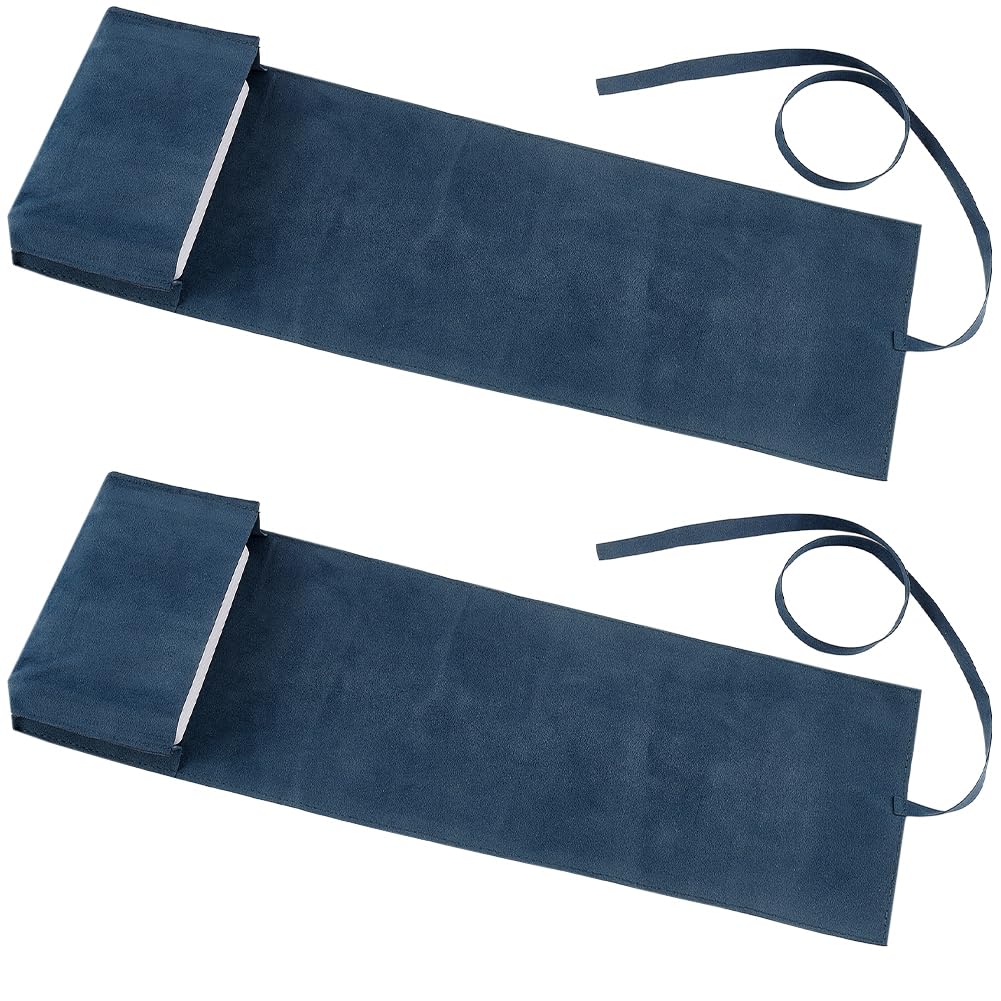 CREATCABIN 2Pcs Velvet Tarot Bag Set Tarot Card Storage Holder Witchcraft Supplies Container Drawstring Pouch Tarot Spread Cloth Wrap for Telling Divination Witchcraft Pagan 2.95x4.96 Inch Blue Grey