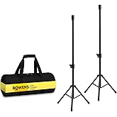 BOWENS Portable Speaker Stands Pair with Carry Case – Compact 18-51" Adjustable PA Speaker Stand Set for Secure Audio Setup