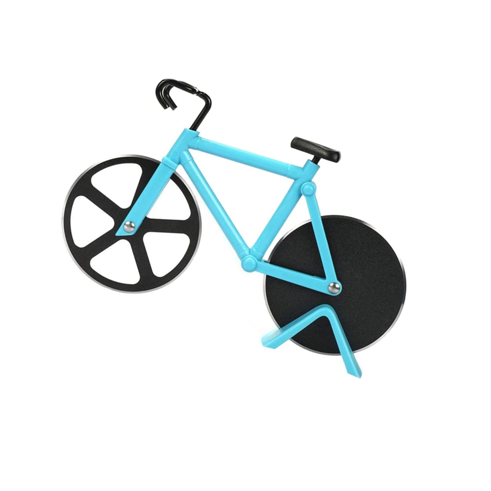 Bessy shop Bicycle Pizza Wheel,Stainless Steel Pizza Wheel Funny Non-Stick Pizza Roller Pizza Wheel Great Idea for Cyclists Pizza Lovers Pizza Accessories Kitchen Gadgets Party Supplies Blue
