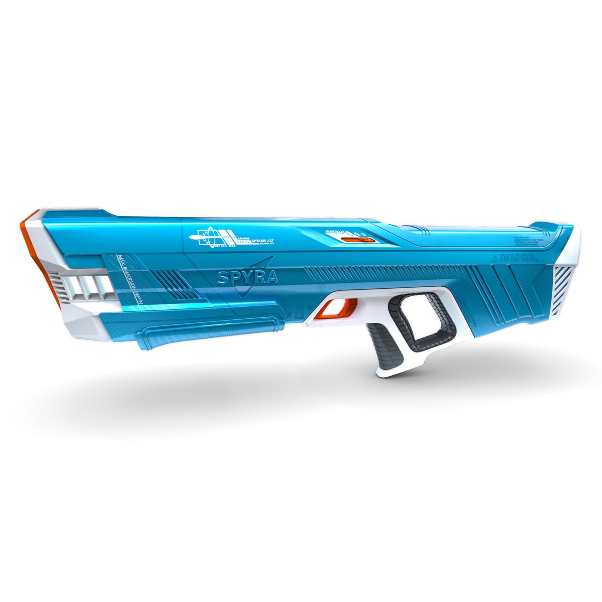 SPYRA Pistola de agua eléctrica, pistola de agua para exteriores para juegos de piscina, SpyraThree™, azul - Pistolas de agua automáticas para playa, patio, patio y jardín