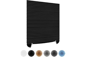 MARITOWN Window Blinds Cordless Blackout No Drill Cut to Size Clip On Stick On Self Adhesive Temporary Blinds Pleated Paper Blinds for Windows Doors Shades for Home Nursery Bedroom Kitchen Bathroom