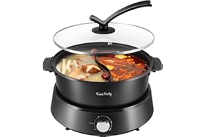 Food Party Hot Pot Electric Hotpot Cooker 4L Updated Hotpot Pot Double Sided Separable 110V 1350W Hot Pot Electric Fondue Chi