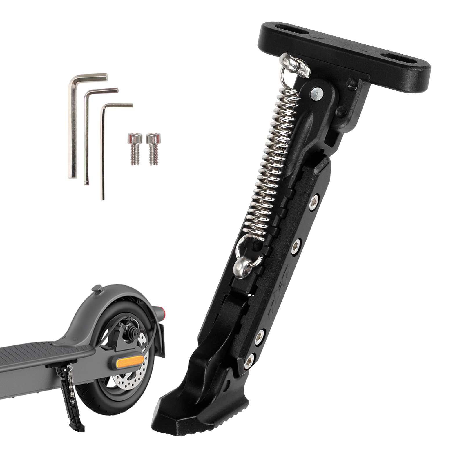 ulip Scooter Kickstand, Aluminum Alloy Adjustable Stand Parking Support Compatible with Xiaomi M365 Pro Pro2 1S Essential Lite Electric Scooter (Black)