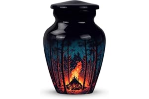 YASUBJAG Night Forest Urns for Human Ashes Adult Male & Female - Small Cremation Urn for Human Ashes Woman & Man - Decorative Keepsake Ashes Mom 3 Inch 1 Pcs