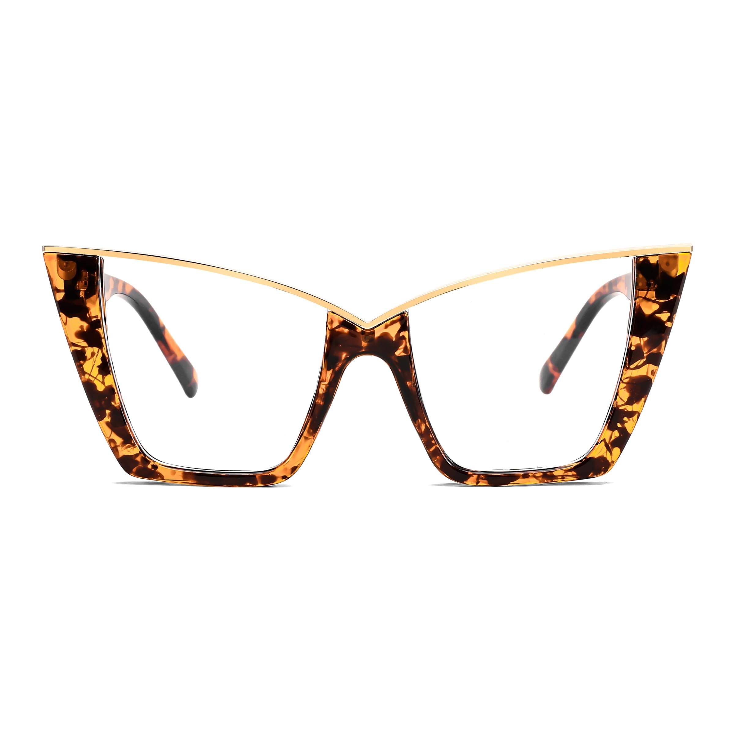 Photo 1 of FEISEDY Fashion Cat Eye Blue Light Blocking Glasses for Women Fake Retro Eyeglasses Oversized Stylish Eyewear Frame B0240