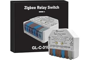 SOGLEDWOW GLEDOPTO ZigBee 3.0 Wireless ON Off Relay Switch AC 100-240V DC 12-24V Power APP Voice Control Push Switch Control Work with Alexa Tuya Home Assistant(Hub Required)