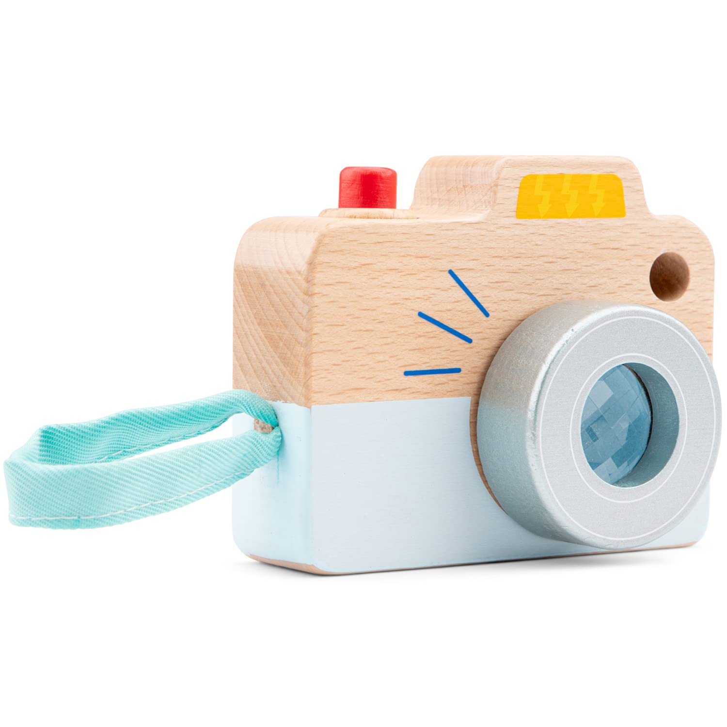 Woet® Wooden Toy Camera for Kids - Pretend Play Travel Toy - Pretend Play Toy - Age 2 Years+