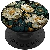 Floral Flower Beautiful Flowers and Leaves Green PopSockets Adhesive PopGrip