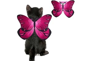 PUOYIS Pet Cat Bat Wings for Halloween Party Decoration, Puppy Collar Leads Cosplay Bat Costume,Cute Puppy Cat Dress Up Accessories