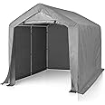 Outvita Outdoor Portable Storage Shed Tent, 8x8 ft Waterproof Carport with Roll-Up Zipper Door and Durable Galvanized Steel Frame, Ideal for Motorcycle, GTV, Bike, Wood Tool Lawn Mower Storage