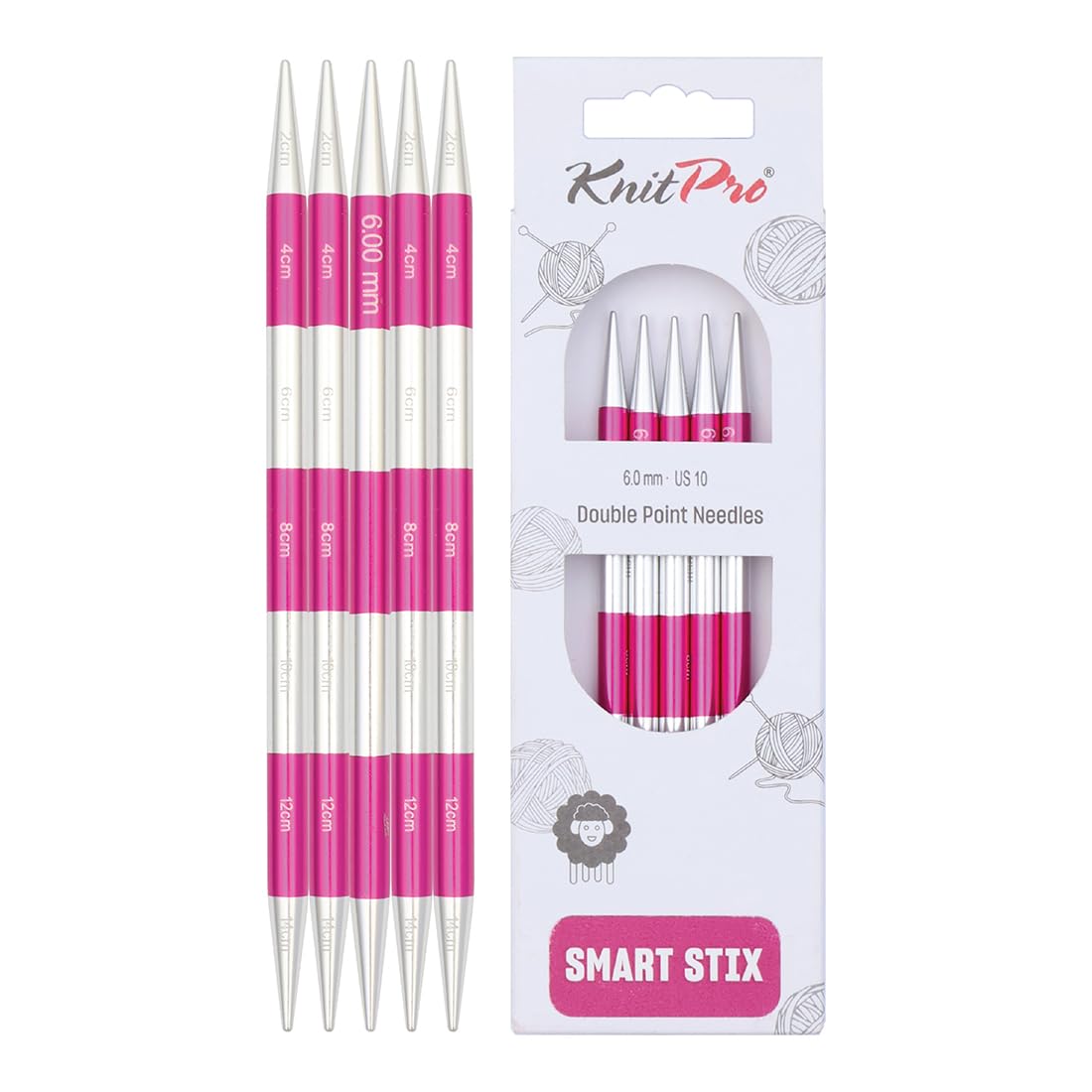 KnitPro Smartstix Double Pointed Needles 5.5" (14cm) | 6.00mm
