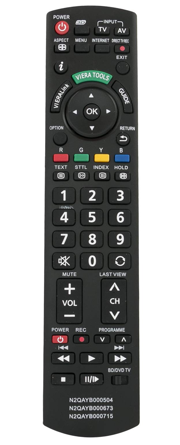 allimity N2QAYB000715 Replaced Remote Control fit for Panasonic TV TX-L42DT50B TX-L42DT50E TX-L47ET50E TX-L47ET50Y TX-L47ETW50 TX-L47WT50B TX-L47WT50T TX-L55DT50B TX-L55DT50E TX-L55WT50B TX-L55WT50E