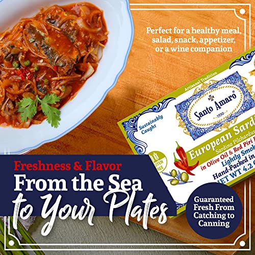 Santo Amaro Authentic European Sardines in Olive Oil & Red Piri Piri