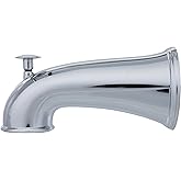 DANCO Decorative Bathtub Faucet Spout with Pull Up Diverter | 6 Inch Length | Chrome Finish (10315)