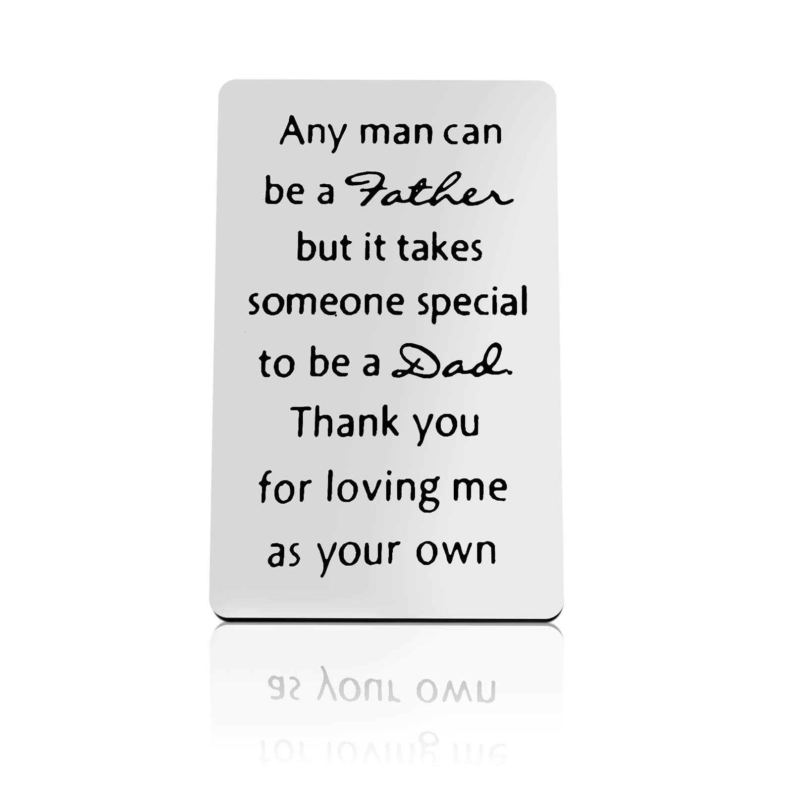 Step Dad Wallet Card Gifts Fathers Day Gift from Stepdaughter Stepson Christmas Birthday Gifts Thank You for Loving Me as Your Own Appreciation Gift for Stepfather Engraved Wallet Card Gifts for Dad