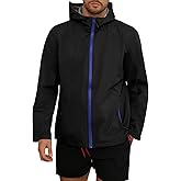 Yousify Mens Waterproof Shell Jacket Full Zip Hooded Raincoat Lightweight Windbreaker for Cycling Hiking Golf Outdoor