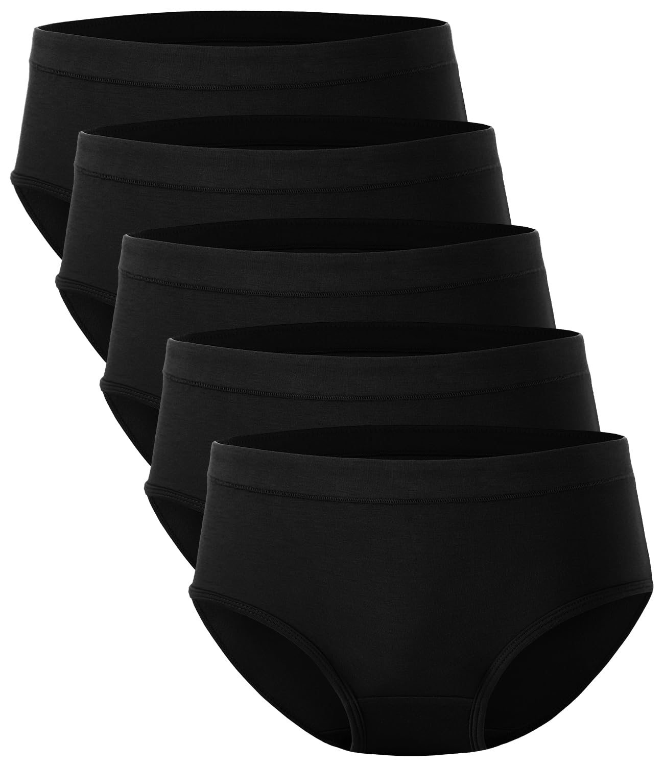 Photo 1 of BAMBOO COOL Womens Underwear, Moisture-Wicking Briefs, Soft and Breathable Panties, Mid Waist, 5-Pack