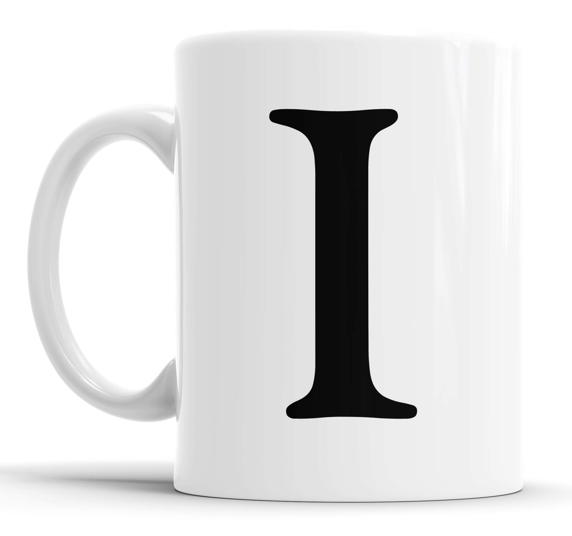 Faithful Prints Alphabet Mug Letter Mugs Initial Coffee Cup Birthday Fathers Day Gift (Letter I)