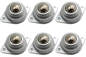 DGQ 5/8" Swivel Ball Caster Roller Transfers Set of 6 Swivel Ball Castor Furniture Trolley Screw Mounted Round Casters