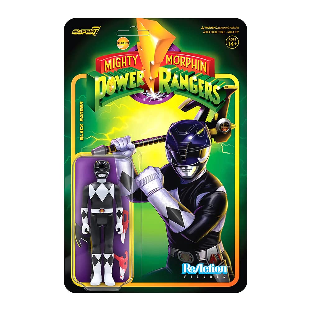 SUPER7 - MMPR W2 - Black Ranger, Multicolor (POWRW02-BRG-01)