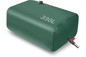 Fischuel 330L/87.2Gal Water Storage Bladders - Large Capacity Soft Water Bag, Foldable Bladder Tank for Drought Resistant, Including Spigots and Overflow Kit