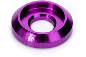 FLASH HOBBY 20 PCS M3 Head Washers Gaskets Aluminum Alloy Countersunk Cup Shim for Screw Multicolor Drone (Purple)