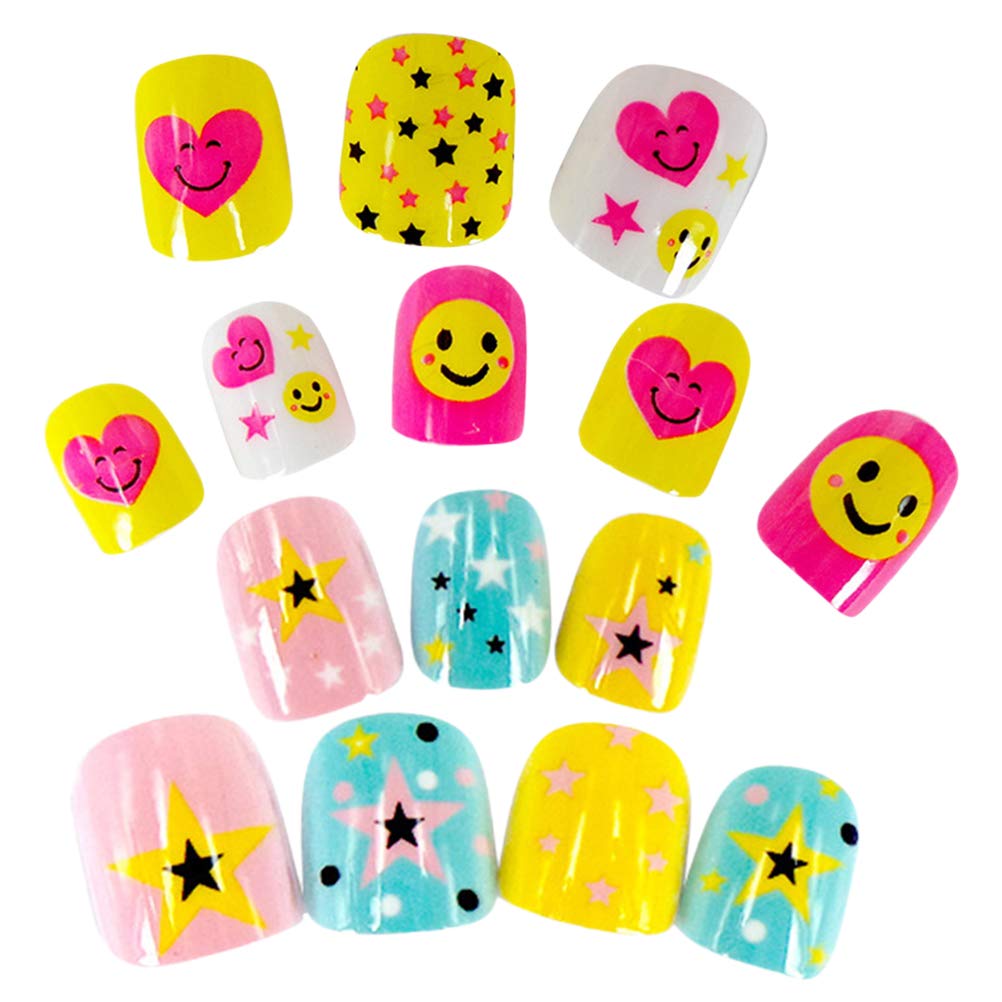Beaupretty 44PCS Kids False Nails Girls Face Press On Nails for Girls