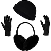 choyaxo Winter Ear muffs Set Including Fluffy Earmuffs Hat Gloves Cold Weather