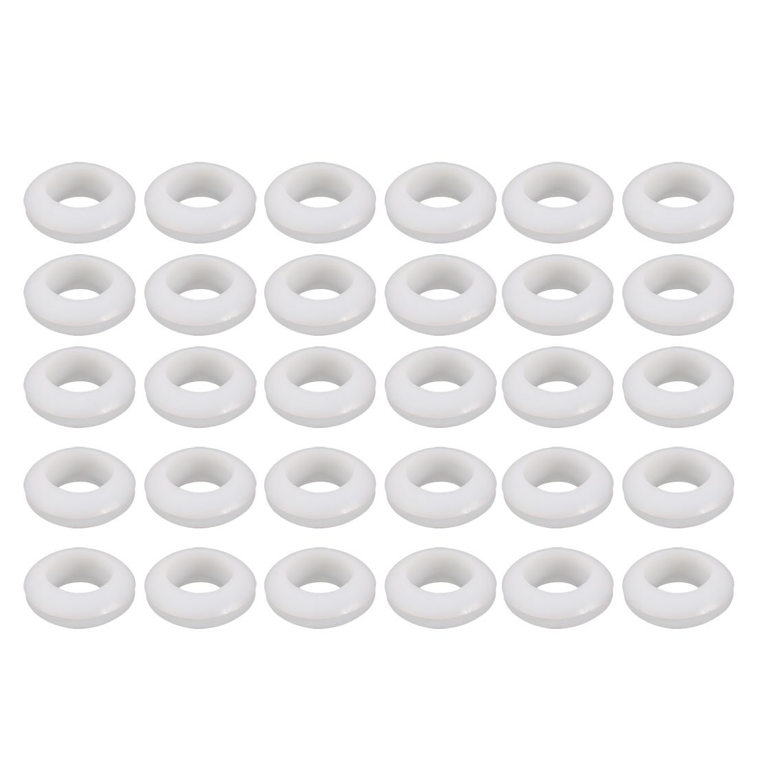 sourcingmap 30pcs Double Side Rubber Grommet Eyelet Ring Wire Gasket White 16mm Inner Dia