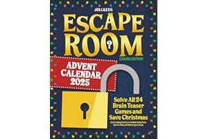 Escape Room Advent Calendar: Solve All 24 Brain Teaser Games and Save Christmas. An Entertaining Activity for the Whole Family. Puzzle Book for Adults and Children Aged 8 and Up (Color Edition)