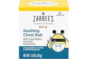 Zarbee's Baby Soothing Chest Rub with Eucalyptus & Lavender, Petroleum-Free Safe and Effective Formula, 1.5 Ounce
