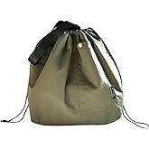 XINGNIAO Canvas Drawstring Lunch Bag Insulated Lunch Tote Japanese Style Bento Tote Bag Reusable Lunch Bag with Handle and Drawstring