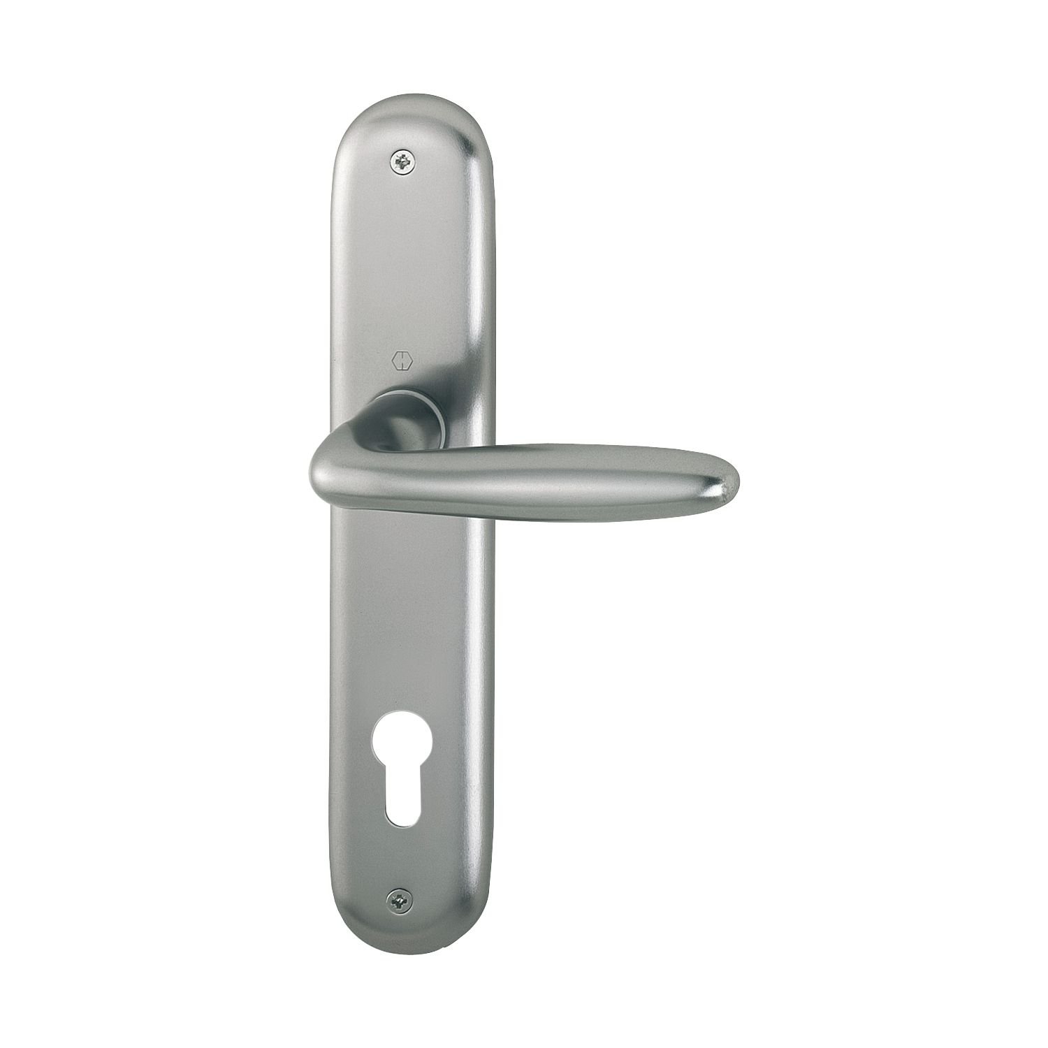 Hoppe Verona Handle Set On Plate PZ 88, Door Thickness 37-47, VK 8/8.5 Stainless Steel Effect