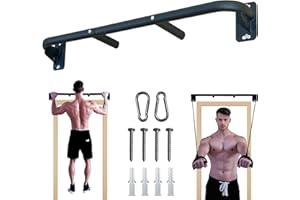 Fitarc Heavy Duty Wall Mount Pull Up Bar, Joist Mount Chin Up Bar for Doorway, Steel Construction, Home Gym Equipment, Fits 32”-36” Wall Studs