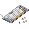 nuphy Air75 V2 Portable 75% Mechanical Keyboard,Wireless Keyboard,Supports Bluetooth/2.4G/USB-C RGB Gaming Keyboards,Compatible with Windows/Mac OS/Linux Systems Grey-Gateron Red Switch