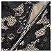 MISSMAY Women's Vintage Floral Lace Front Zipper 3/4 Sleeve Elegant Swing Dress Small Black