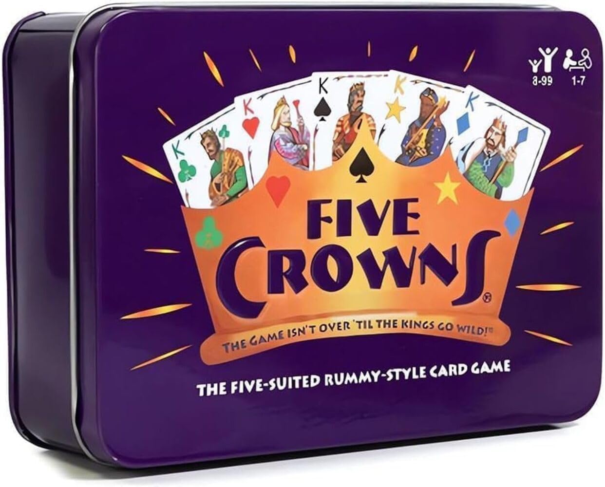 URDAKBX Family Card Game Crowns Poker Board Game Essential Card Games Gather Card Games for Young Adults Can Entertain 1 to 7 Players, Bring More Joy to Family and Friends Iron Box