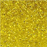 Toho Round Seed Beads 11/0 #32 'Silver Lined Lemon' 8 Gram Tube