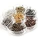 MEIBEADS 210pcs/lot Fish Hook Earrings Ear wires Iron Wire Earring Hooks with Large Loop - Brass Earring Hooks Nickel Free for Jewelry Making(Mixed color)