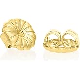 14k Yellow Gold Earring Back Replacement Secure and Comfortable with Ear Locking Tension Grip Tight Nut (Small)
