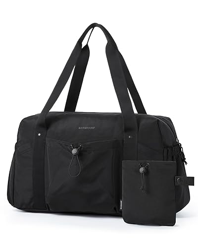 BAGSMART Foldable Travel Duffle Bag For Women, Gym Tote Bag for Sports, 26L  Airport Carry On Weekender Overnight Bag for Travel, Travel