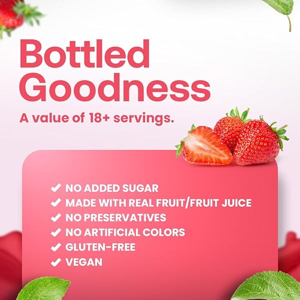 DR. SMOOTHIE 100% CRUSHED STRAWBERRY SMOOTHIE CONCENTRATE| NON-GMO, VEGAN, NO FAT, GLUTEN-FREE, RICH IN VITAMIN C, REAL STRAWBERRY FLAVOR, PERFECTLY SWEET | 46 FL OZ