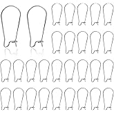 TOAOB 100pcs Earring Hooks Hypoallergenic Stainless Steel Kidney Ear Wires Interchangeable Dangle Earwire Hooks Silver 20mm Earring Findings Parts for DIY Jewelry Making